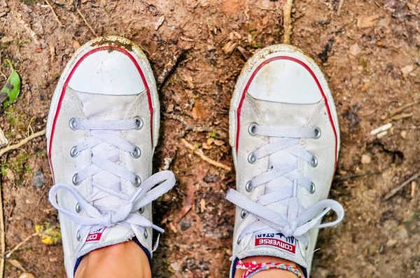 child's shoes outside